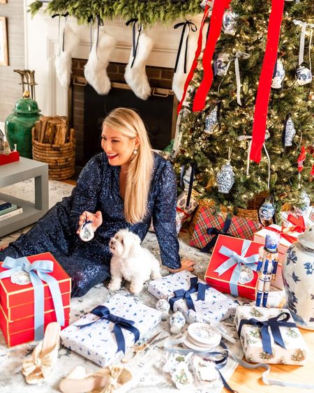 Holiday Decor in stock now in blue and white with pops of red.

#LTKhome #LTKSeasonal #LTKHoliday