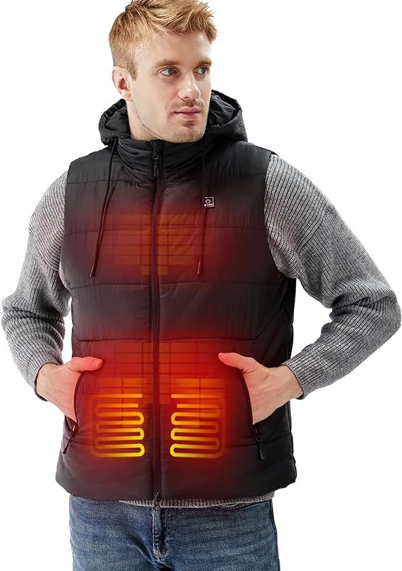 DEWBU Heated Vest with 12V Battery Pack, Multiple Power Supply Methods Lightweight Heated Clothes... | Amazon (US)