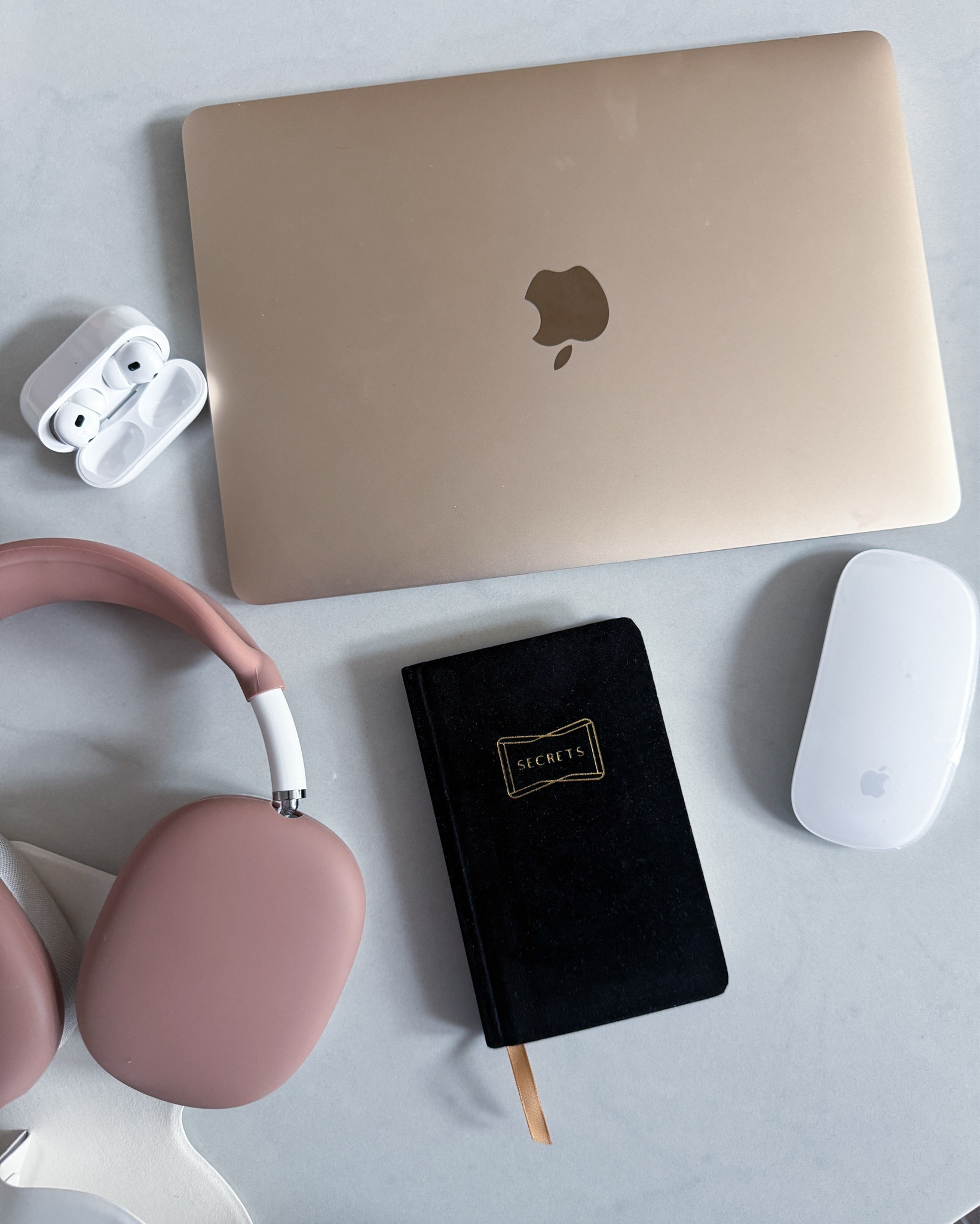 Book of secrets – I love this little journal notebook. It’s the perfect size to throw in my purse or backpack for quick notes. 

Journal - Productivity - Home Office - Apple AirPods 

#LTKStyleTip #LTKGiftGuide #LTKActive