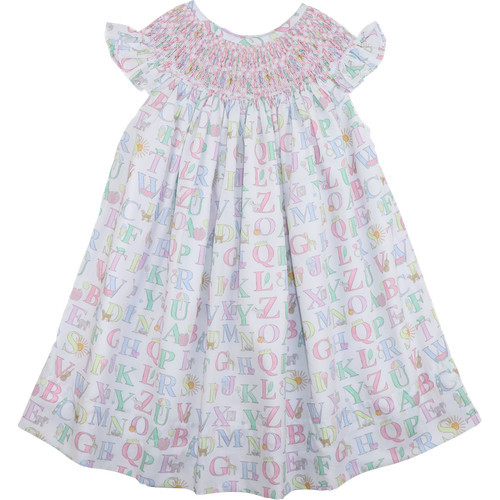 Pastel Alphabet Smocked Dress | Cecil and Lou