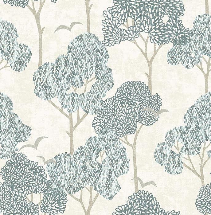 NuWallpaper Millie Blue Peel and Stick Wallpaper, Removable Wallpaper, 20.5 in x 18 ft | Amazon (US)