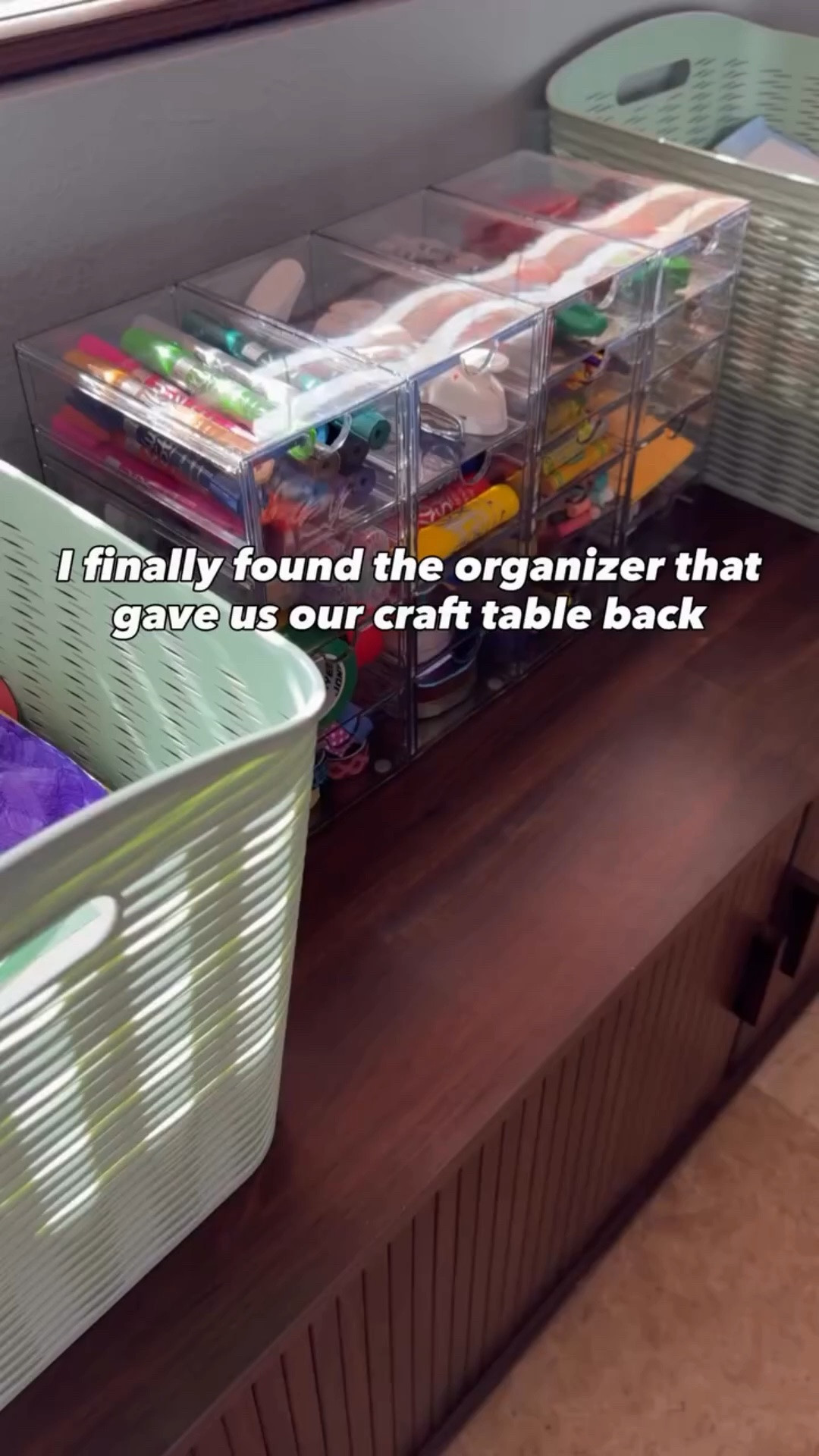I’ve tried so many different ways to organize our arts and crafts supplies over the years, and this setup is my favorite by far.

Not only did it clear the clutter from our craft table, but my kids can actually see and reach the supplies they want to use. That means less digging through bins, more independence, and more room to create together.

#LTKHome #LTKKids