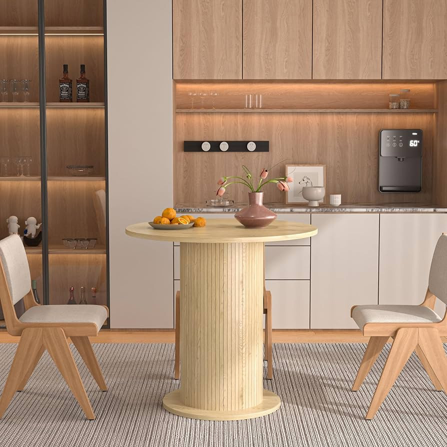 31.5 inch Round Dining Table for 2, Modern Farmhouse Kitchen Table, Small Circle Dining Tables wi... | Amazon (US)