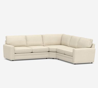 Pearce Square Arm Upholstered 3-Piece L-Sectional with Wedge | Pottery Barn (US)