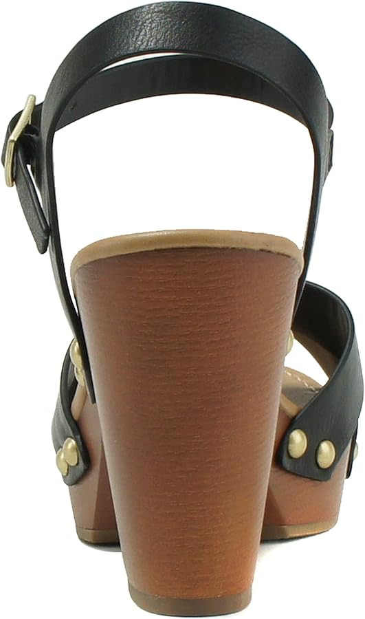 Soda MIGUEL ~ Women Crisscross Band Fashion Chunky Platform Block Mid Heel Sandal with Ankle Stra... | Amazon (US)