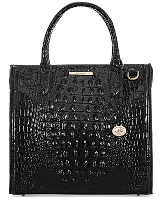 Caroline Melbourne Embossed Leather Satchel | Macy's