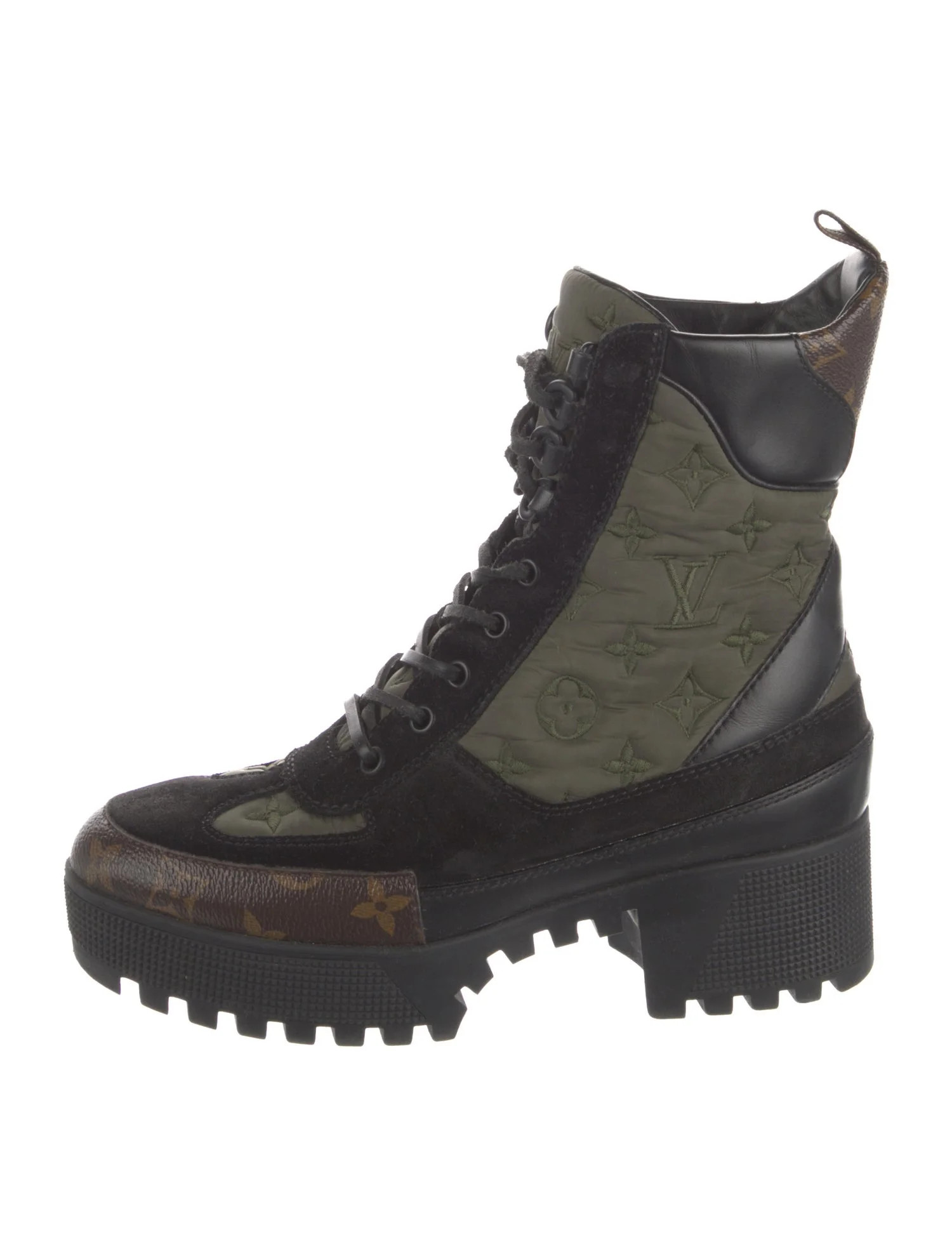 LV Monogram Nylon Combat Boots | The RealReal