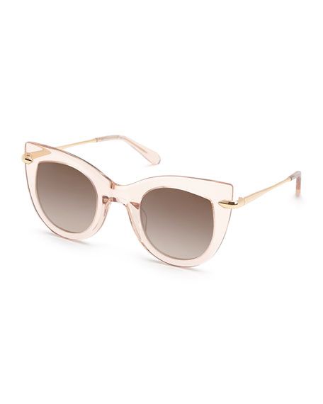KREWE Laveau Acetate Cat-Eye Sunglasses, Petal 24K | Neiman Marcus