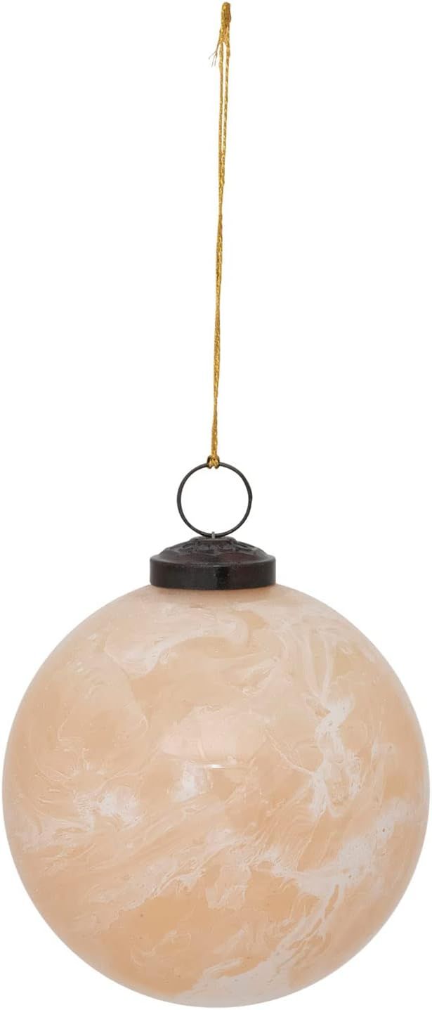 Amazon.com: Creative Co-Op Glass Ball Ornament, Marbled Nude Finish : Home & Kitchen | Amazon (US)