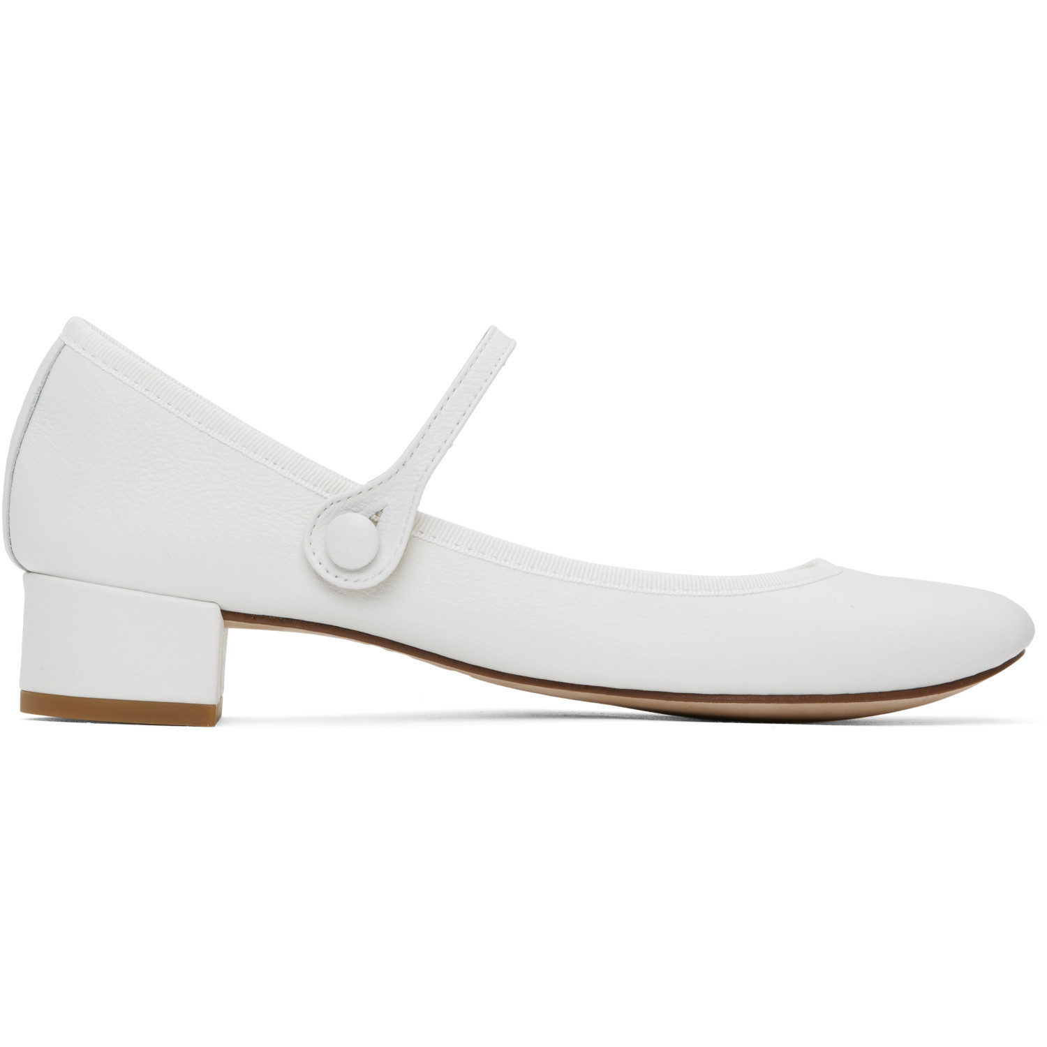 Repetto White Rose Mary Jane Heels | SSENSE