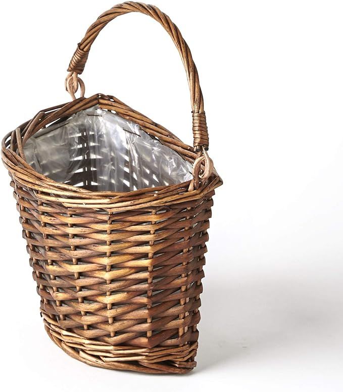 The Lakeside Collection Hanging Wicker Wall Basket with Plastic Liner for Indoor Display | Amazon (US)