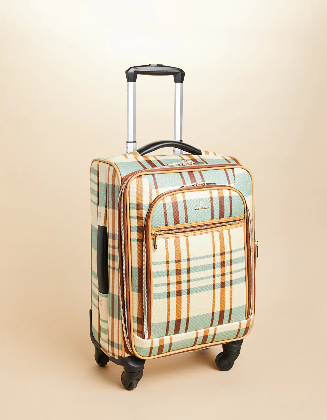 20" Expandable Rolling Suitcase Kalalanta Plaid Cream | Spartina 449