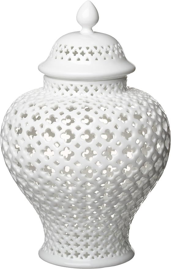 Two's Company Carthage Pierced Porcelain Lantern with Lid, White | Amazon (CA)