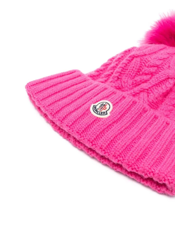 logo-patch cable-knit beanie | Farfetch Global