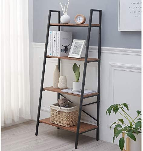 Blissun Ladder Shelf, 4-Tier Bookshelf, Storage Rack Shelf for Office, Bathroom, Living Room, Haz... | Amazon (US)