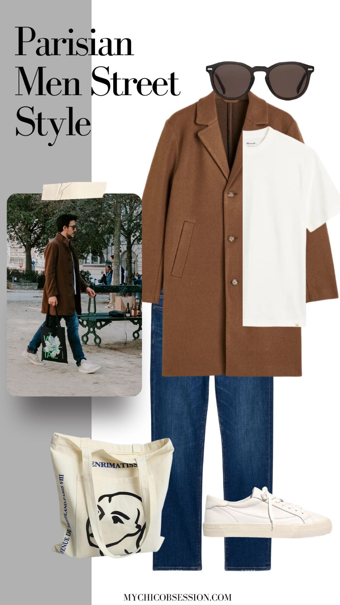 I love this look for an elevated fall Saturday outfit. Start with a white tee and medium or dark wash jeans. Pair with a tailored, long coat, and finish with a pair of sneakers and an artistic canvas tote for a cool, effortless ensemble. 

#LTKSeasonal #LTKmens #LTKstyletip