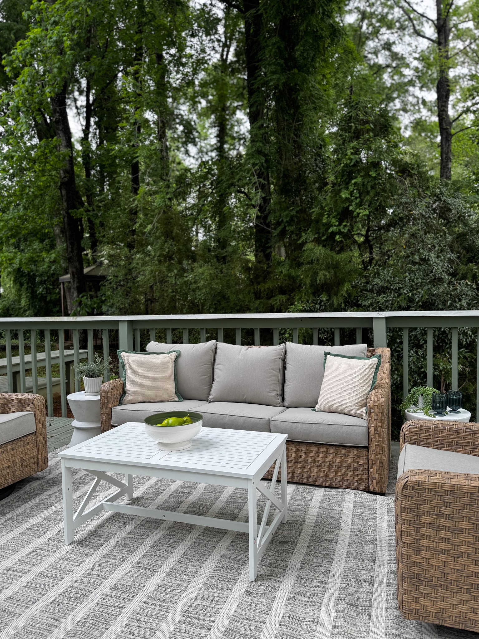 Affordable patio finds! Viral Walmart patio set. River oaks sofa and swivel chairs for outdoor patio. Outdoor rug, side tables, pillows and more 

#LTKSeasonal #LTKFindsUnder100 #LTKHome