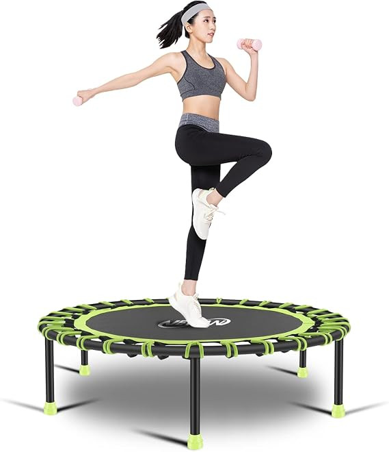 Newan 40"-48" Silent Mini Trampoline Fitness Trampoline Bungee Rebounder Jumping Cardio Trainer W... | Amazon (US)