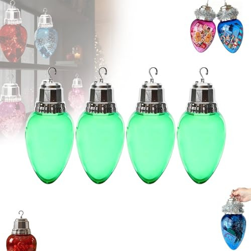 2026 New Jumbo Christmas Light Bulb Fillable, Jumbo Fillable Light Bulb Shape Clear Plastic Christmas Ornaments with Screw Off Cap, for DIY Crafts Xmas Tree Hanging Decoration, for Home Party (#BB) | Amazon (US)