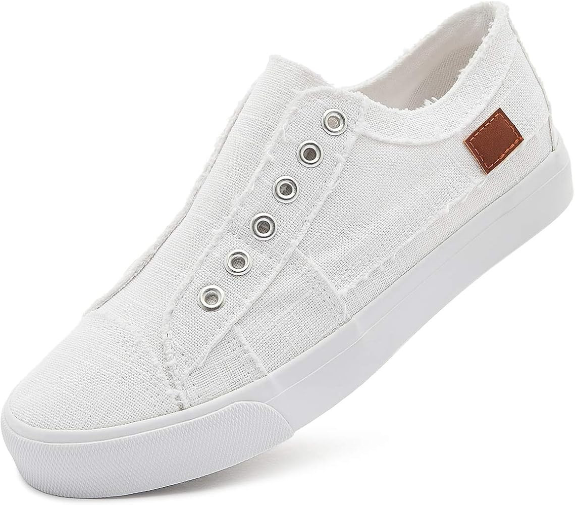 Women's Slip on Shoes Non Slip Fashion Canvas Sneakers Low Top Casual Shoes | Amazon (US)