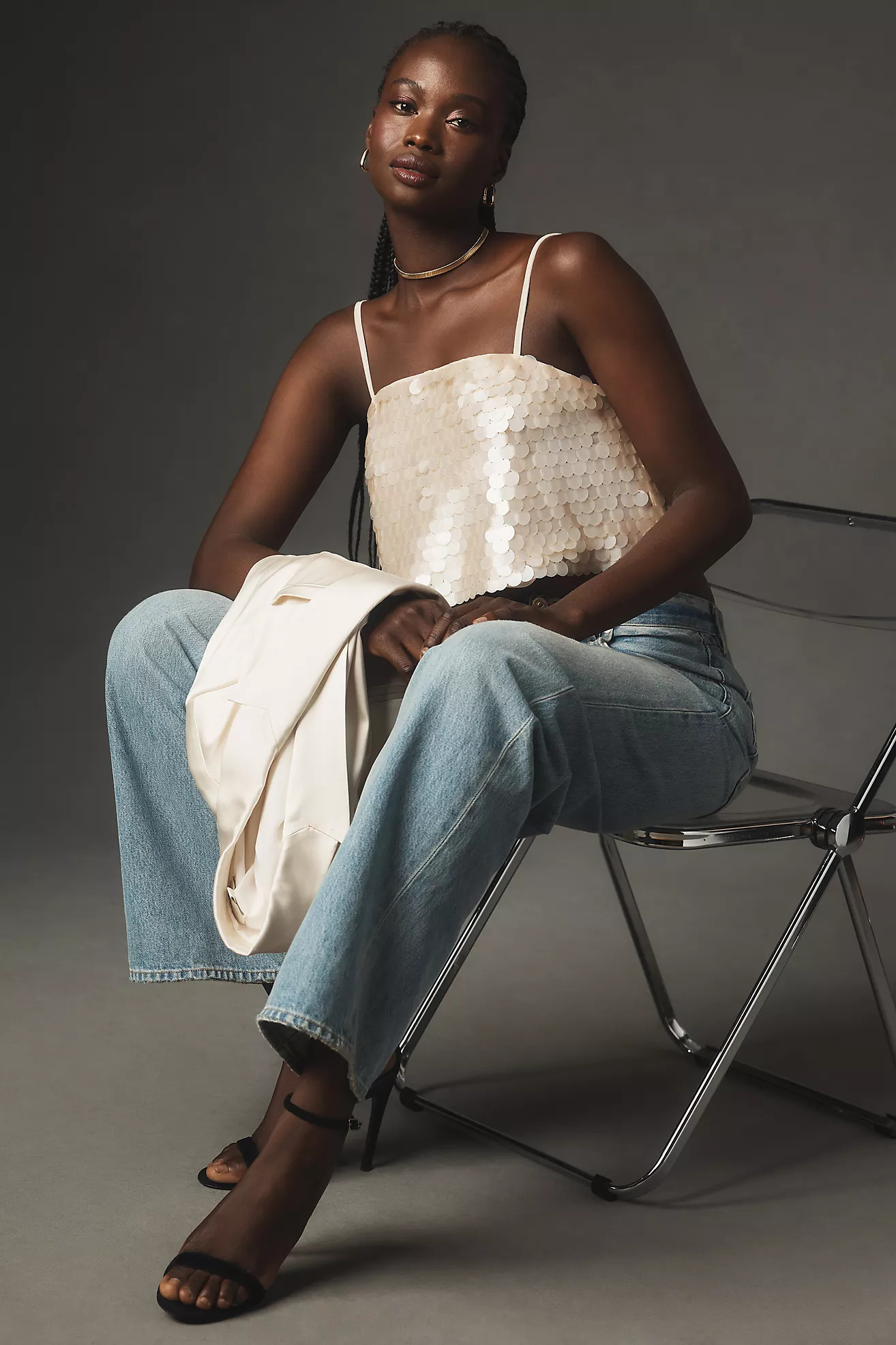 By Anthropologie Neon Sequin Crop Tank | Anthropologie (US)