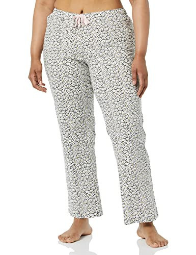 Amazon Essentials Women's Poplin Sleep Pant, White Floral, Small | Amazon (US)
