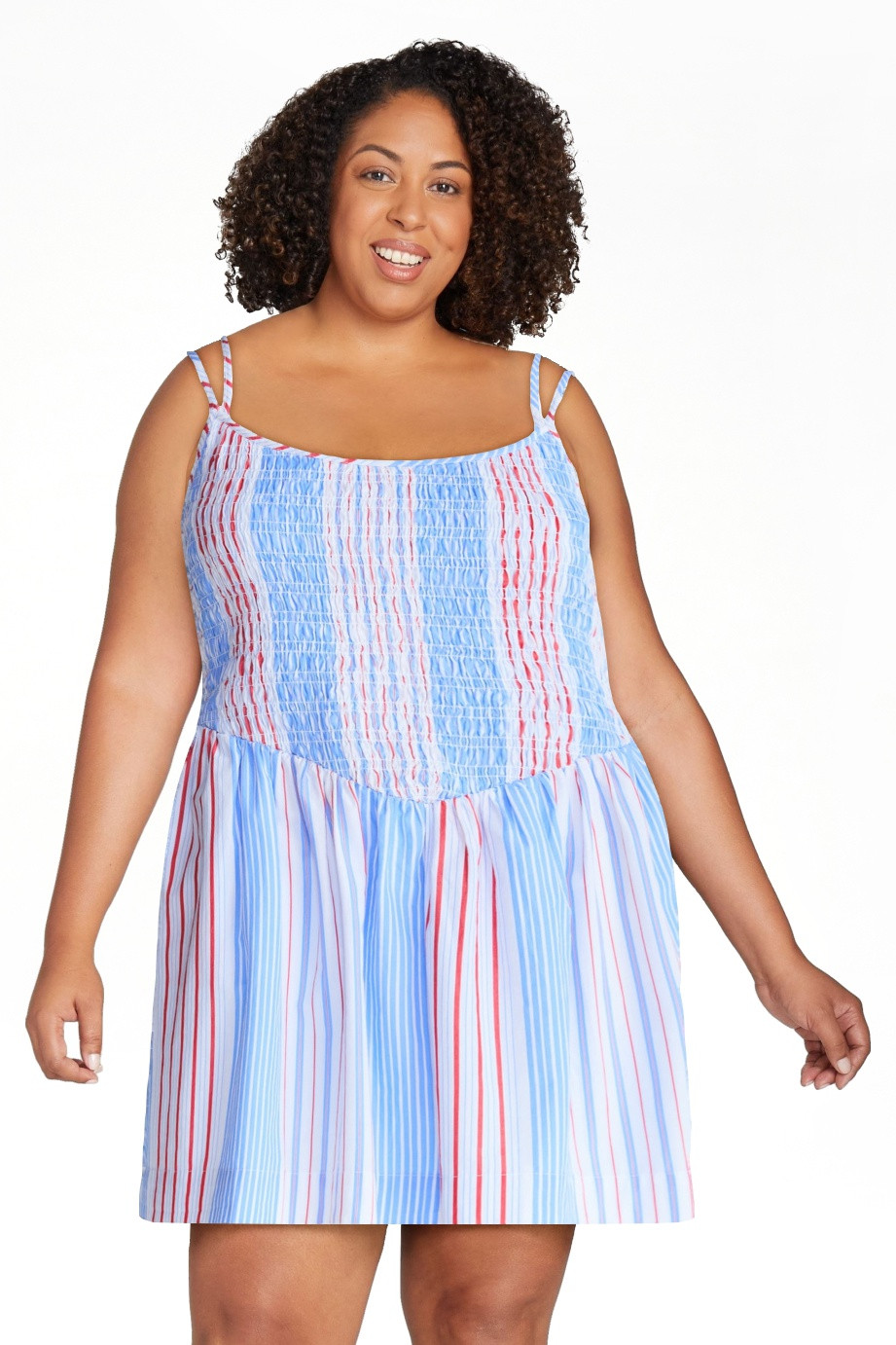 Free Assembly Women's Sleeveless Smocked Cotton Mini Dress, Sizes XS-XXL | Walmart (US)