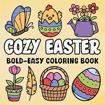 Easter Gifts For Kids Boys, Girls: Easter Bold & Easy Coloring Book: With +48 Simple Designs For ... | Amazon (US)