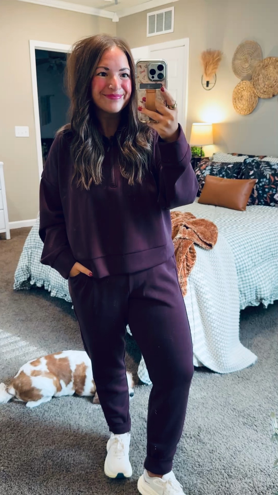 Comfy days call for a matching set! 🖤 This Walmart scuba knit set is such a cute, casual option for errands, traveling or a laid-back weekend. Wear it together or style the pieces separately!

hokas: fit oversized // wearing a 4
joggers: fit true to size // wearing a medium
quarter zip: fits true to size // wearing a large 

 #LTKootd #LTKMidsize