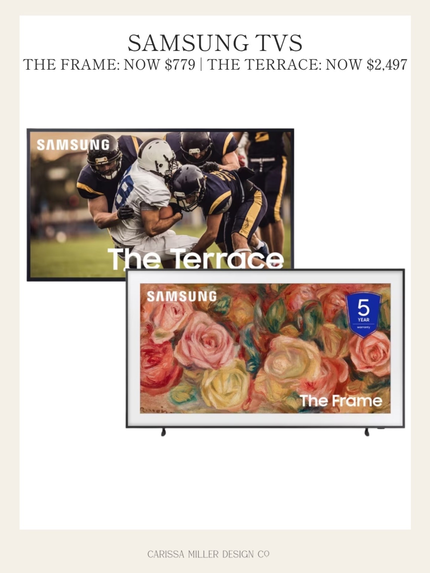 We own and love both of these TVs. SUCH good deals!