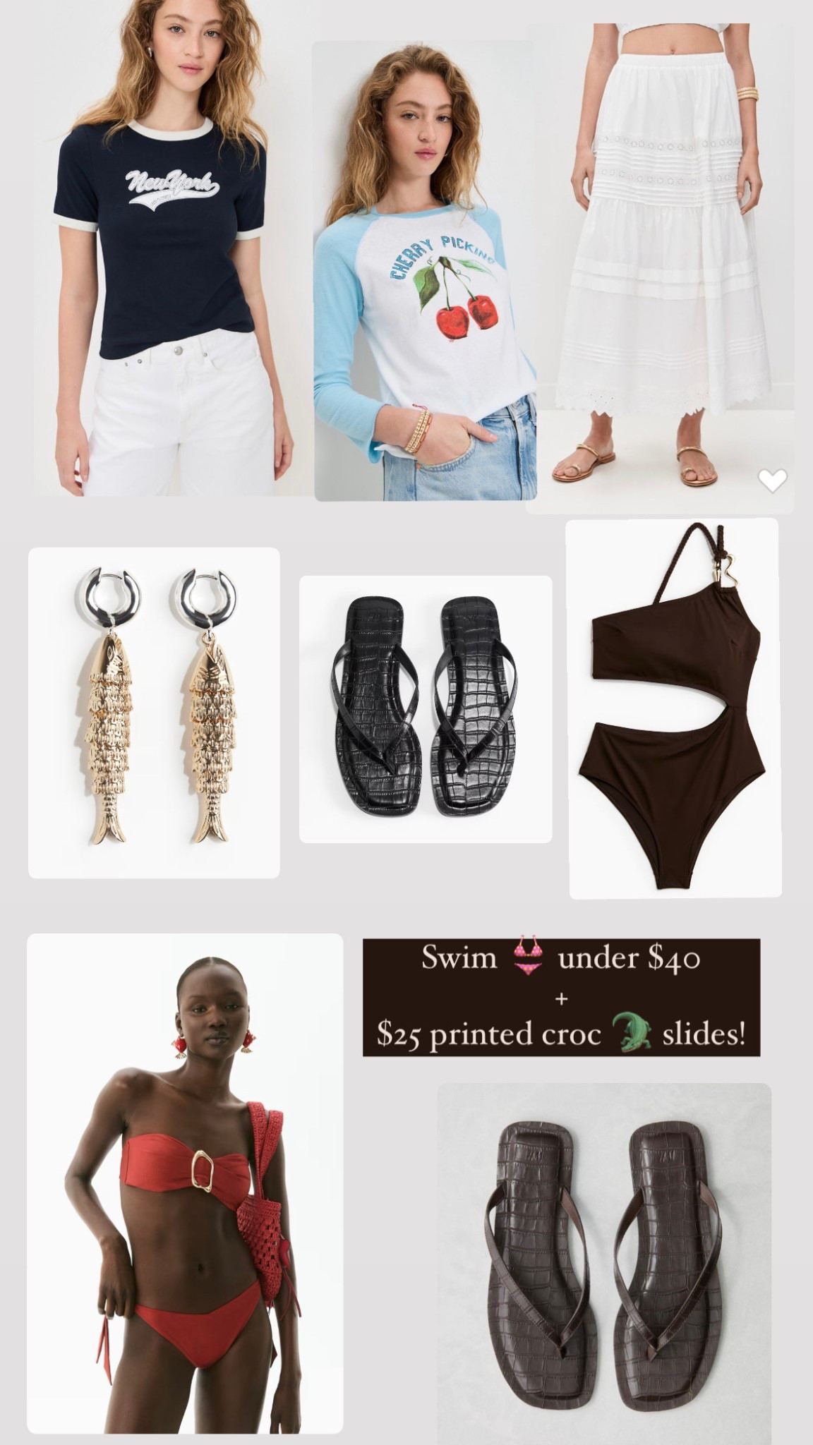 Chic swim under $40 And printed croc flip Flops for $25 — daily edit cover from Found by Em