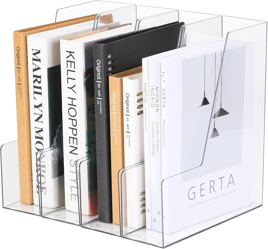 CiWiVOKi Vertical File Holder, Clear PET Desk Organizer and Storage Bins Holding for Magazines, B... | Amazon (US)