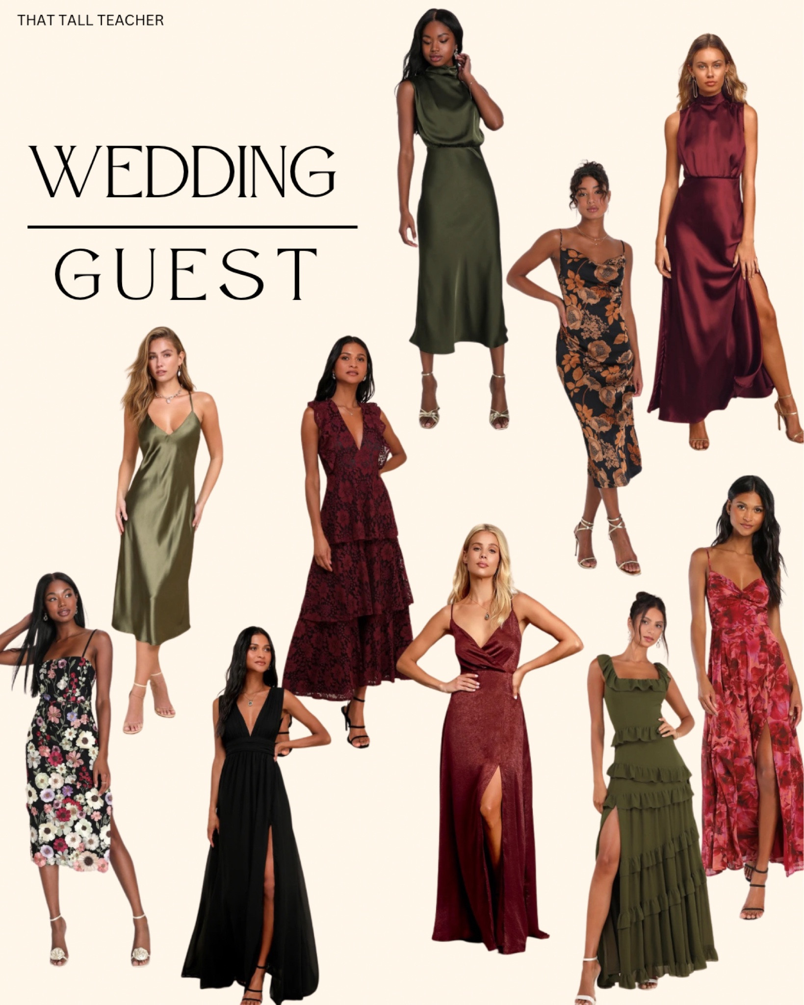 Wedding Guest Dress for fall. I love the greens and reds for this fall season. These dresses have that pop of fall color and still classy as a wedding guest  

#LTKStyleTip #LTKSeasonal #LTKFindsUnder100