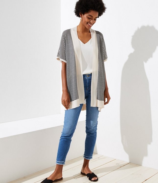 Striped Dolman Open Cardigan | LOFT | LOFT