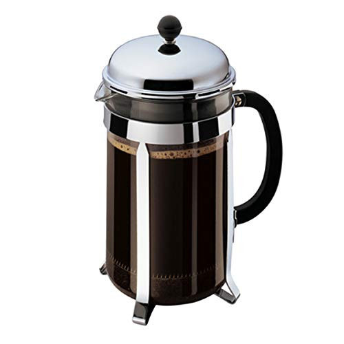Bodum 51oz Chambord French Press Coffee Maker, High-Heat Borosilicate Glass, Polished Stainless Steel – Made in Portugal | Amazon (US)