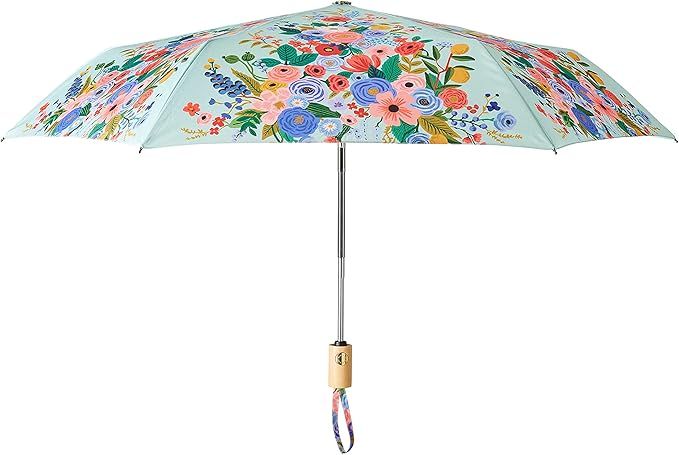 RIFLE PAPER CO. Umbrella, Matching Storage Sleeve, Portable, Auto Open and Close, Wooden Handle, ... | Amazon (US)