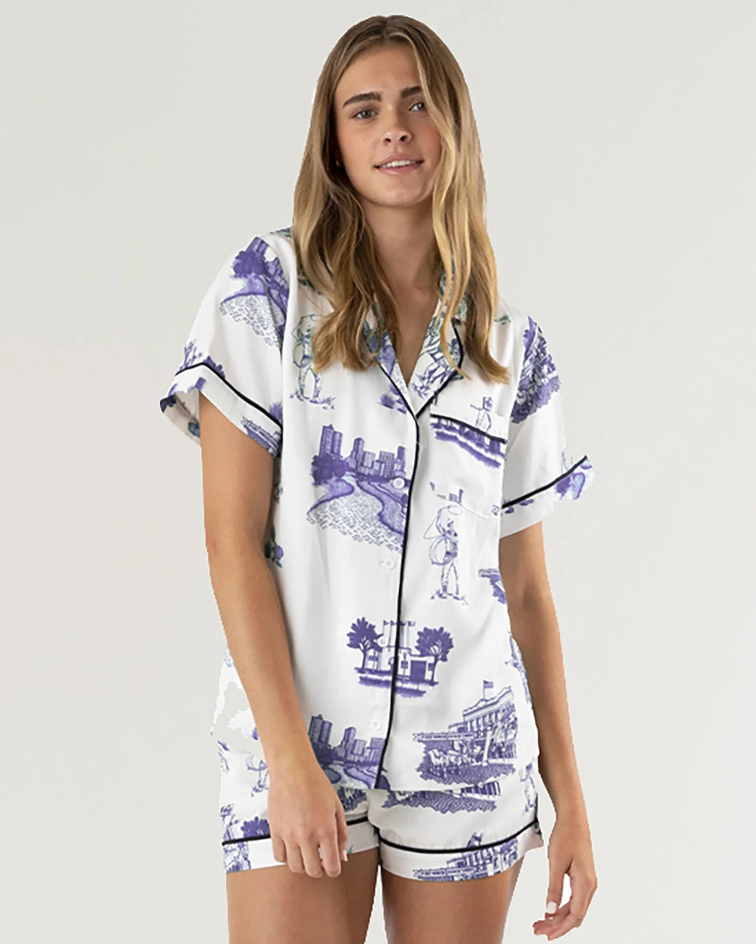 Fort Worth Toile Pajama Shorts Set | Katie Kime Inc