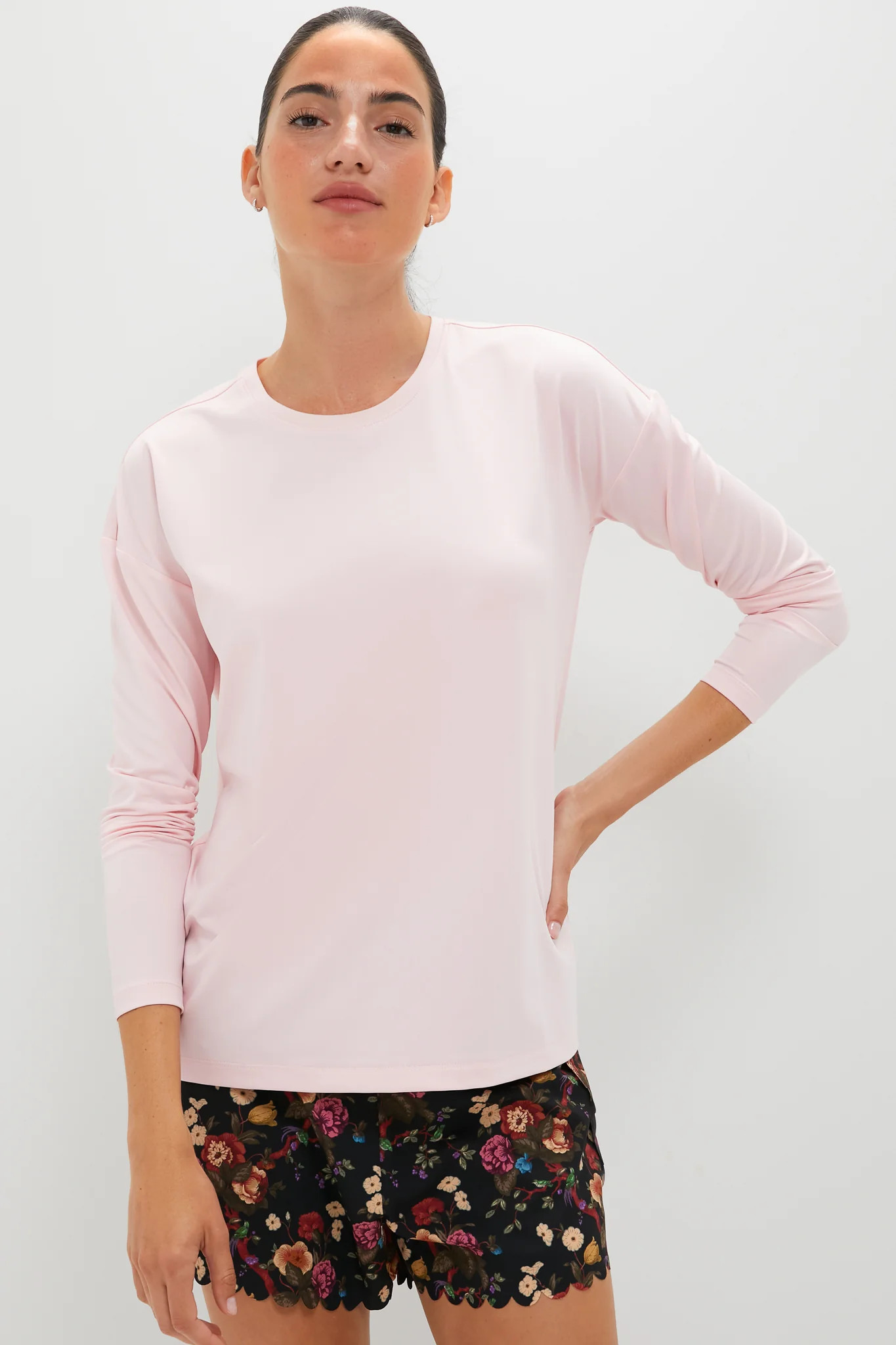 Pink Long Sleeve Performance Jersey Ryan Boyfriend Tee | Tuckernuck (US)