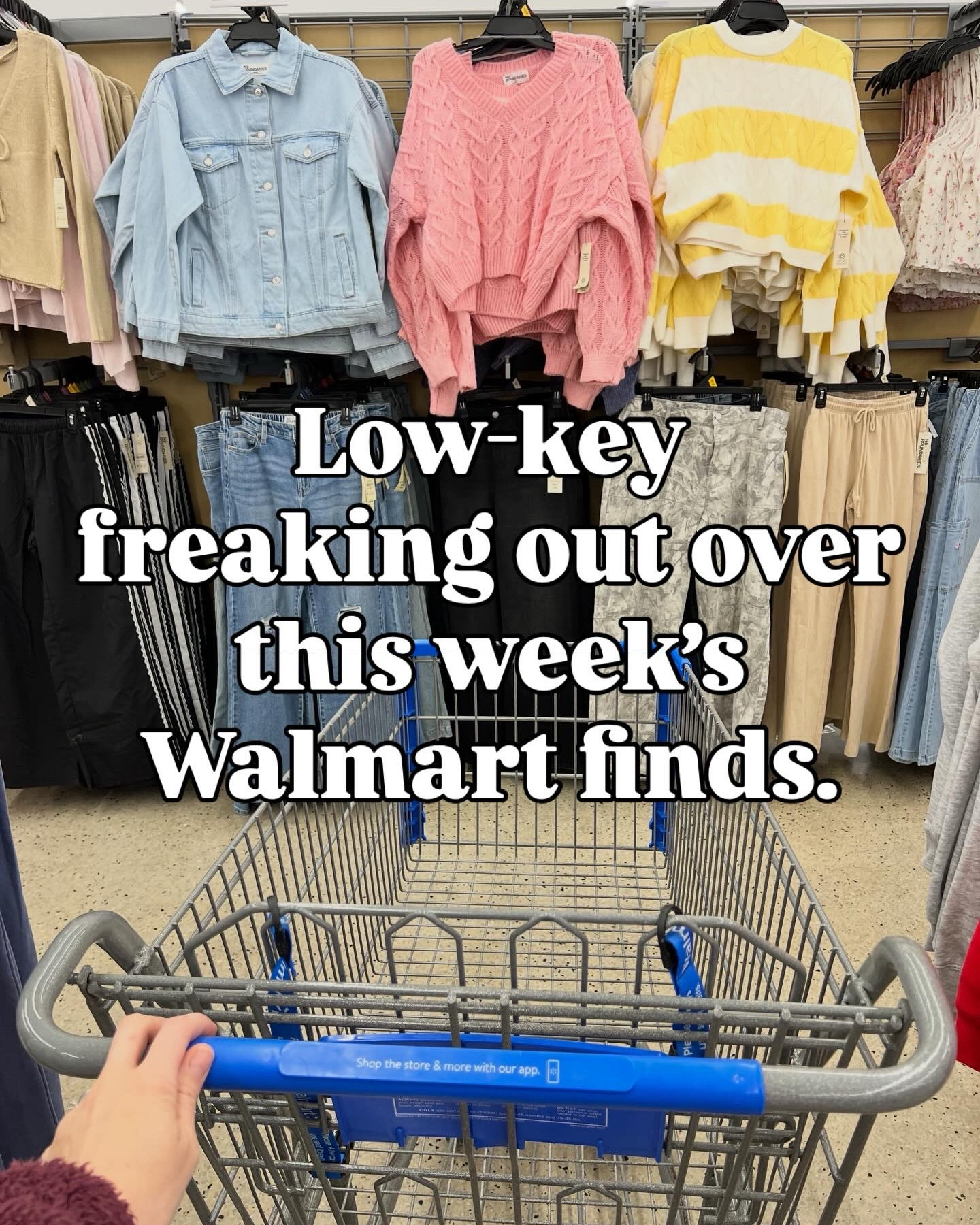 Low-key freaking out over this week’s Walmart finds. New denim, cozy sweatshirts, track pants, and the best denim jacket—everything is giving Pottery Barn, Anthro, Free People, J.Crew… but most under $25. #walmartfinds 
