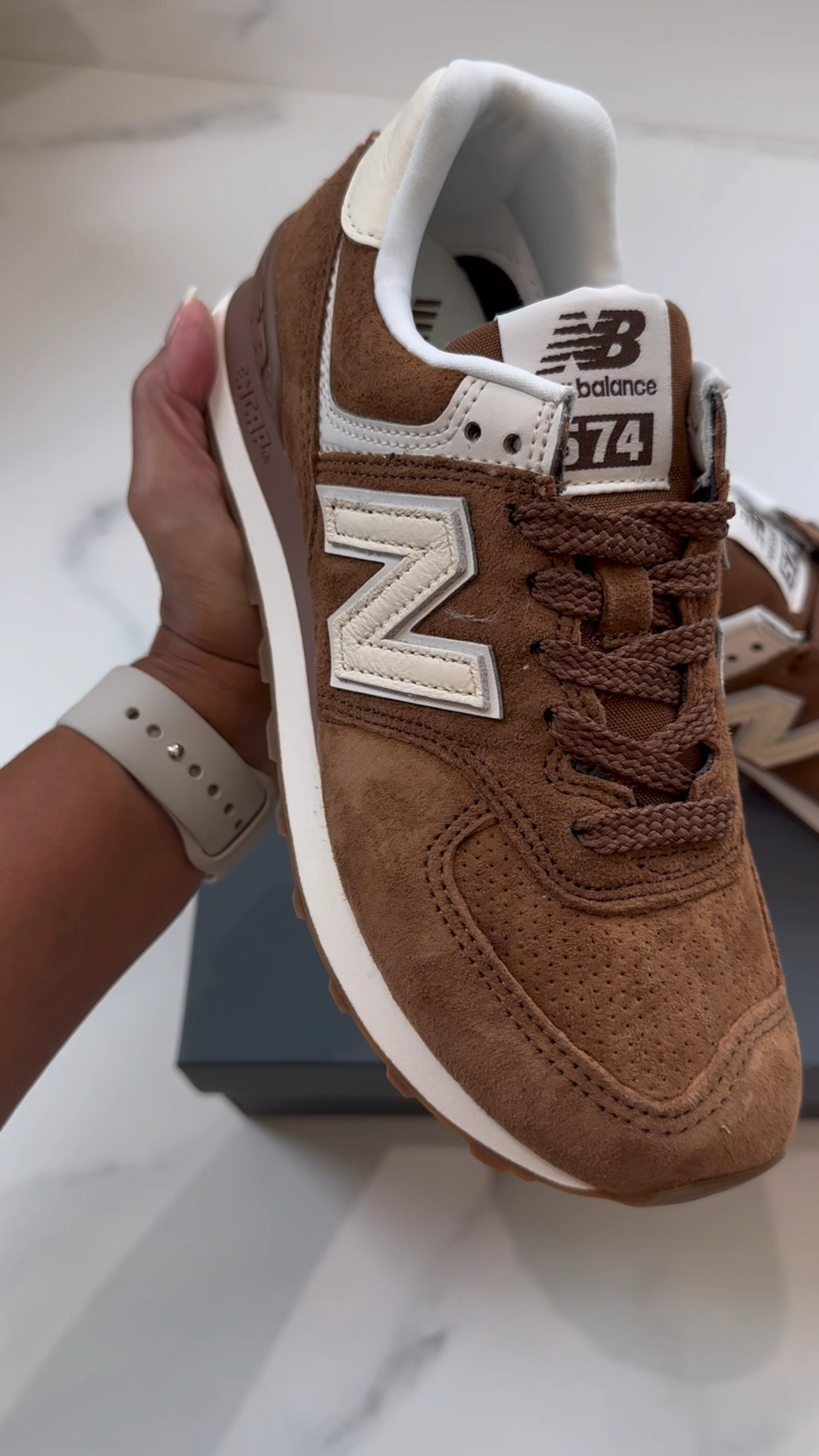 New balance brown 574 hotsell