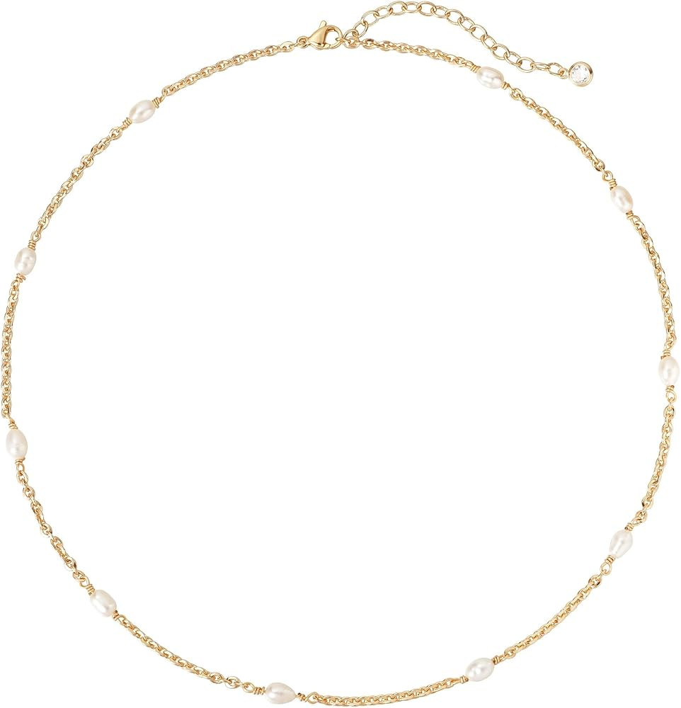 VACRONA Gold Beaded Choker Necklace for Women | Amazon (US)