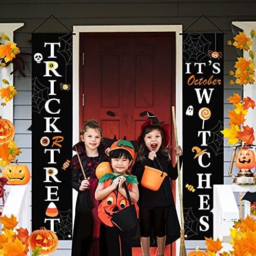 INLUCK Halloween Decorations Outdoor Indoor,Halloween Decor Porch Signs,Halloween Banners for Fro... | Amazon (US)