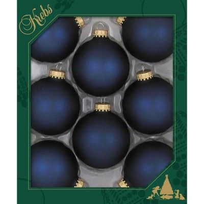 Christmas by Krebs 8ct Midnight Haze Blue Glass Christmas Ball Ornaments 2.5" (67mm) | Target