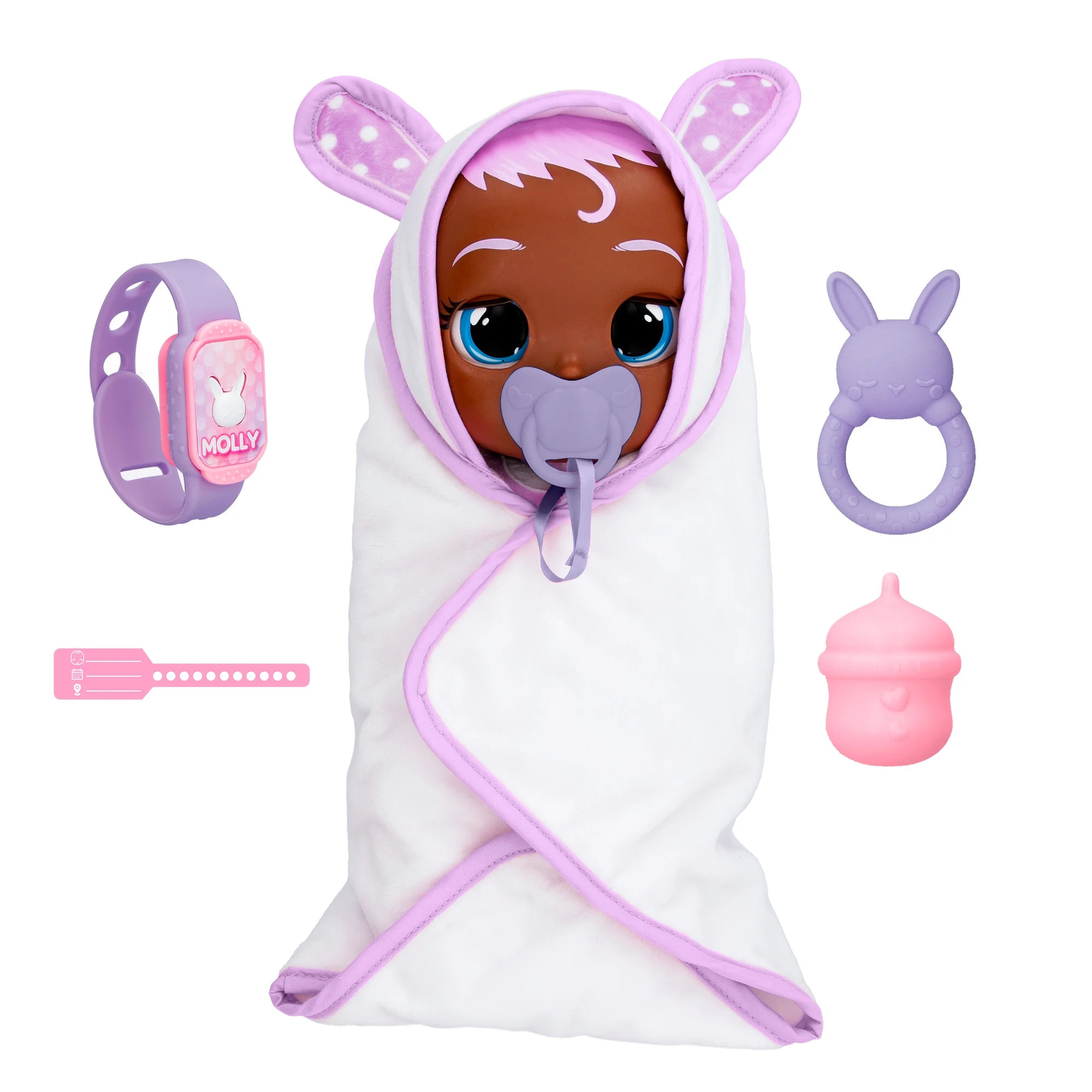 Cry Babies Newborn Molly Interactive Baby Doll with 20+ Baby Sounds and Interactive Bracelet - Ki... | Walmart (US)