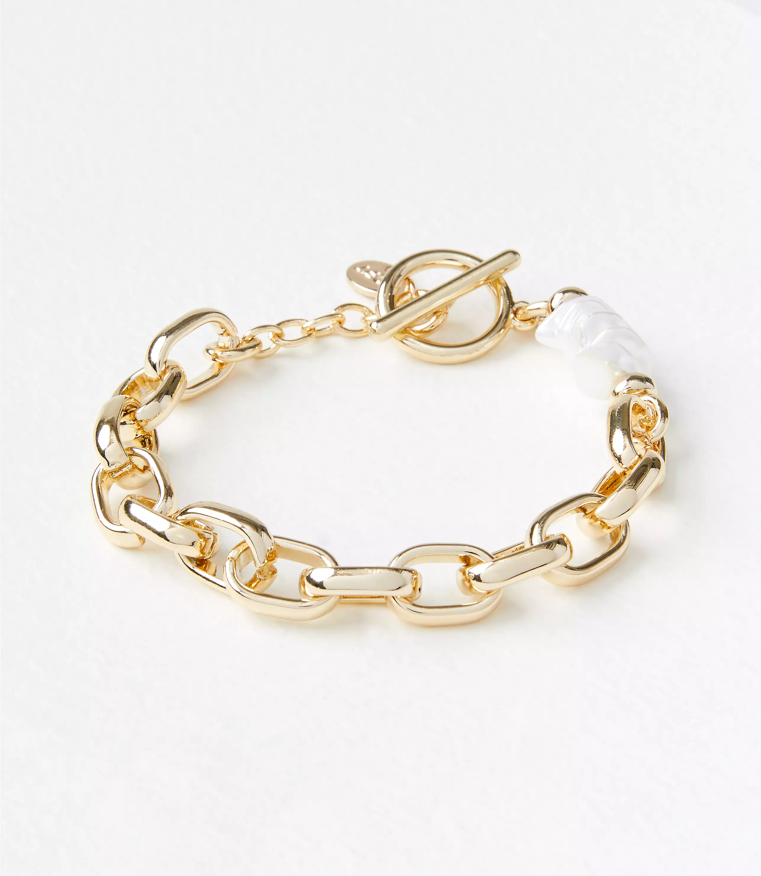 Pearlized Chain Toggle Bracelet | LOFT