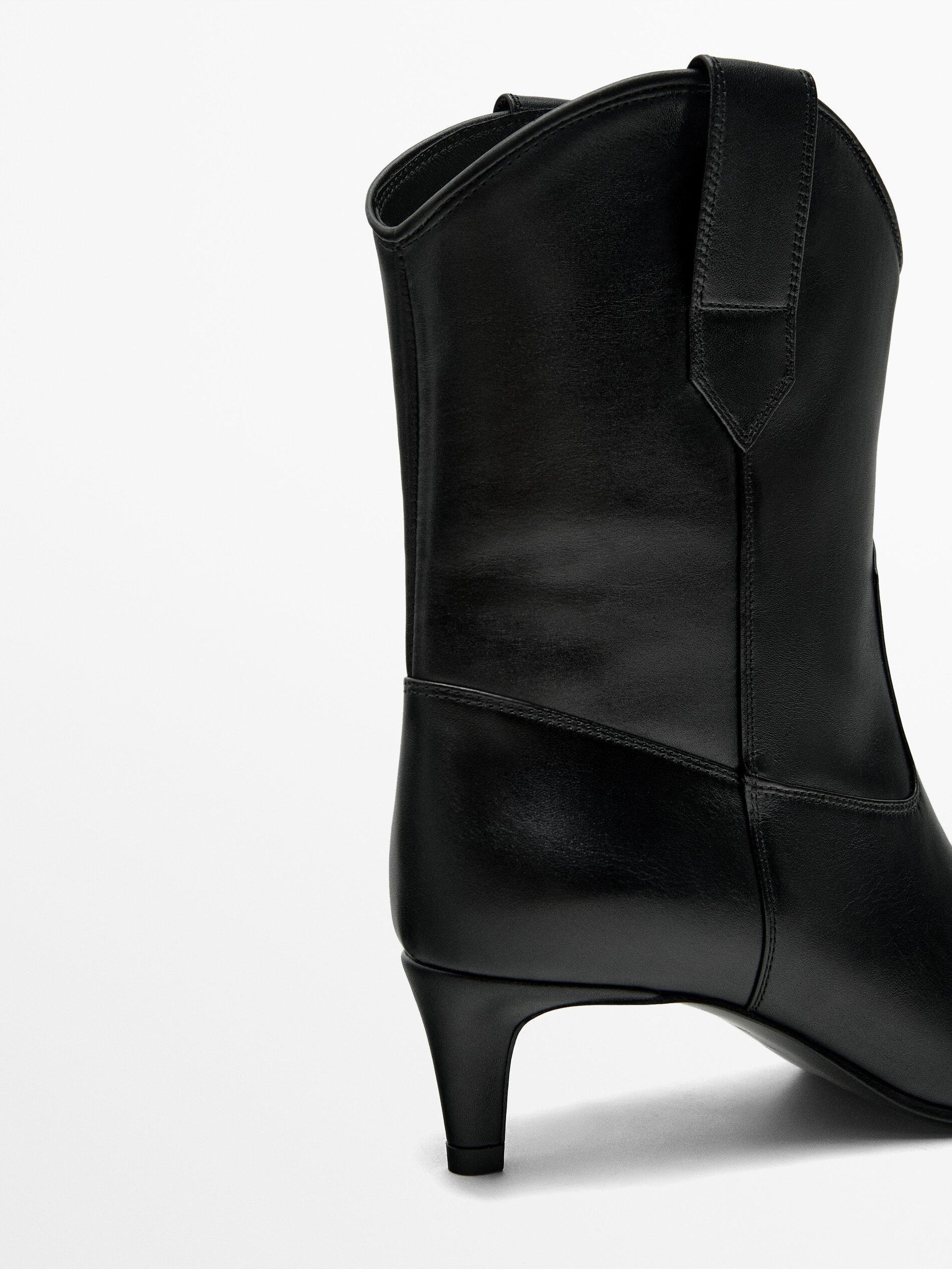High-heel cowboy ankle boots - Studio | Massimo Dutti US
