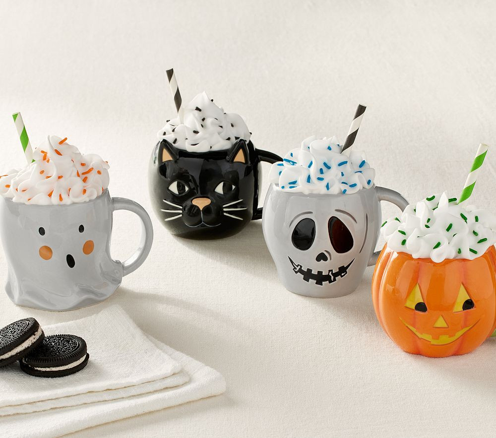 Rifle Paper Co. Halloween Kids Ceramic Mugs, Set of 4 | Pottery Barn Kids