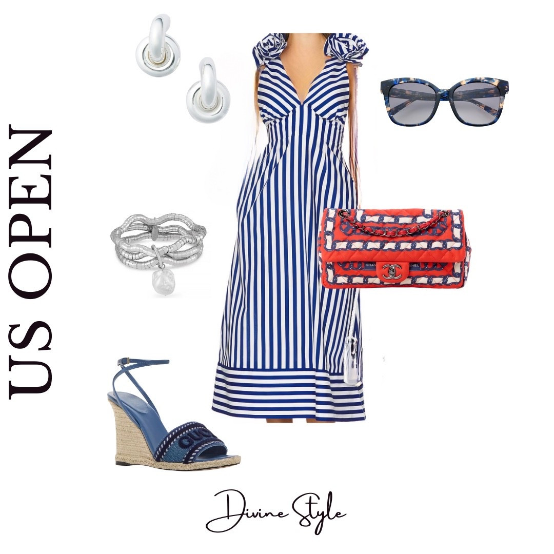Look stylish while attending the US Open tennis tournament or wear fir Labor Day weekend this striped midi dress with fun floral detail at the shoulders. Dress fits true to size.

#LTKShoeCrush #LTKSeasonal #LTKItBag