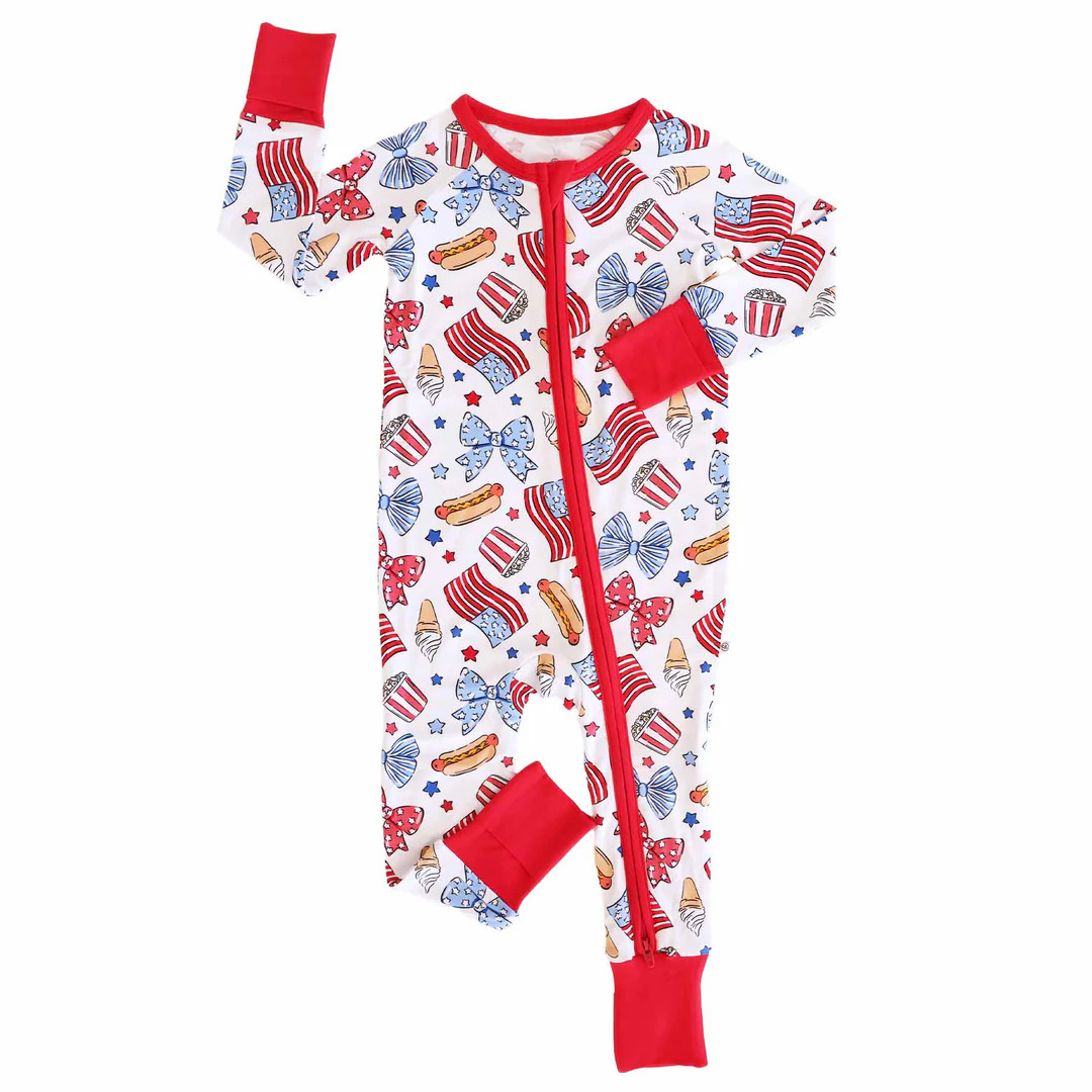 Party in the USA Convertible Zip Romper | Bows | Caden Lane