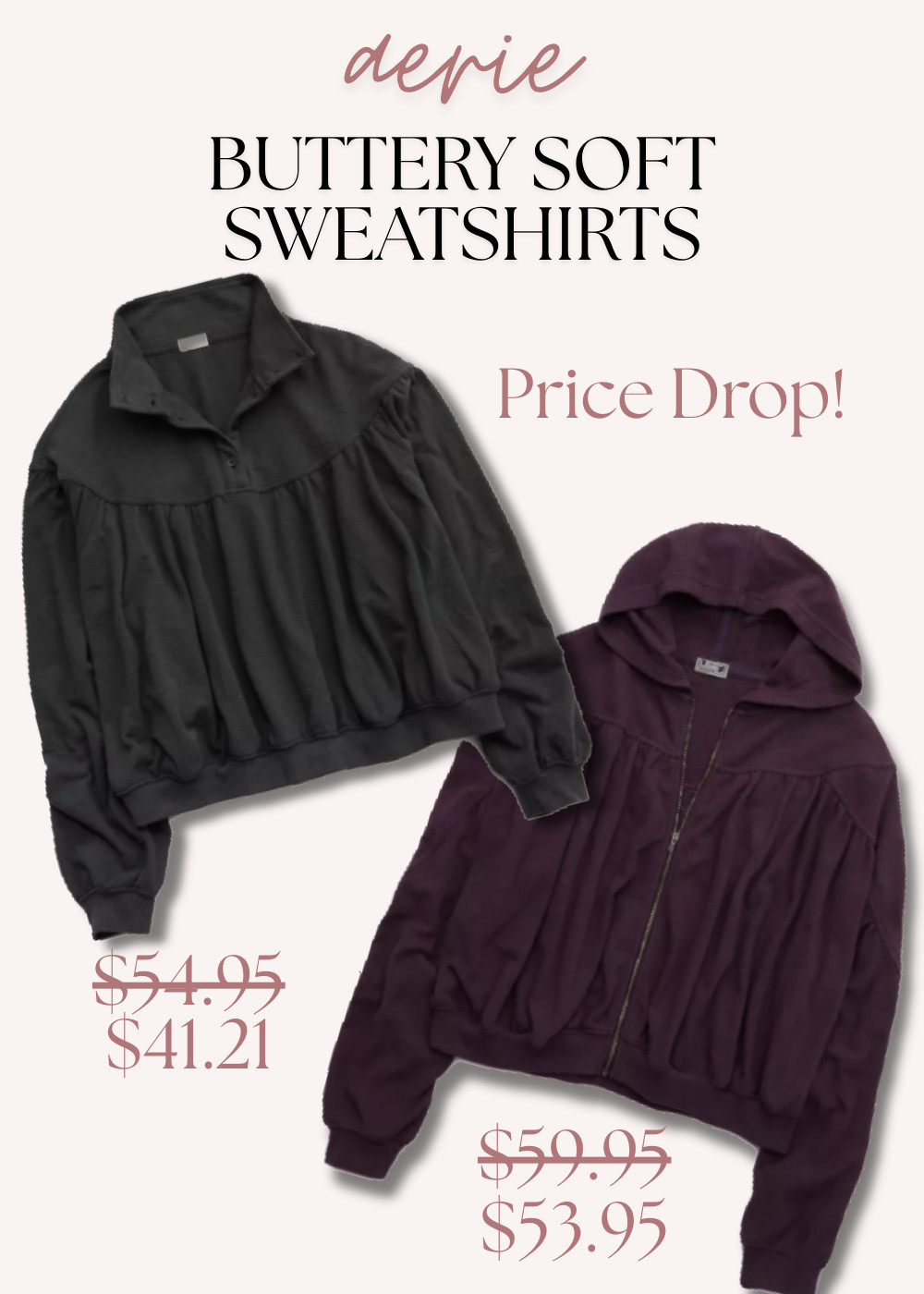 aerie buttery soft sweatshirts.  Aerie button sweatshirt and full zip sweatshirt.

#aeirie #sweatshirts  

 #LTKActive #LTKSaleAlert #LTKautumn